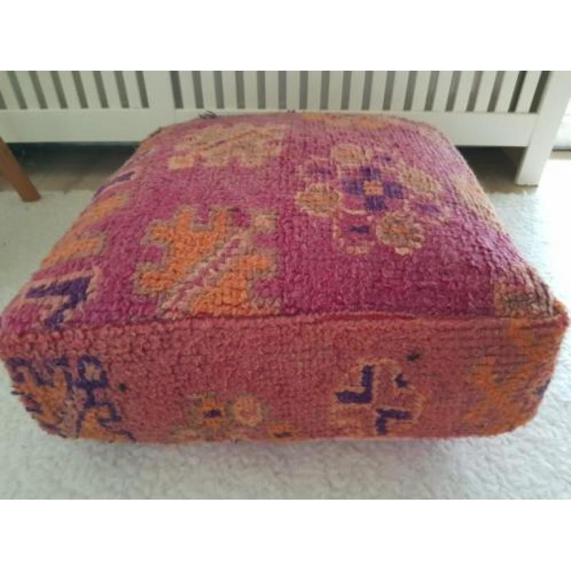 Marokkaans vintage Boujaad poef authentiek uit Marokko