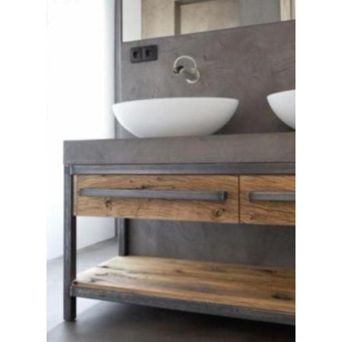 badkamermeubel betoncire blad barnwood wrakhouten lade