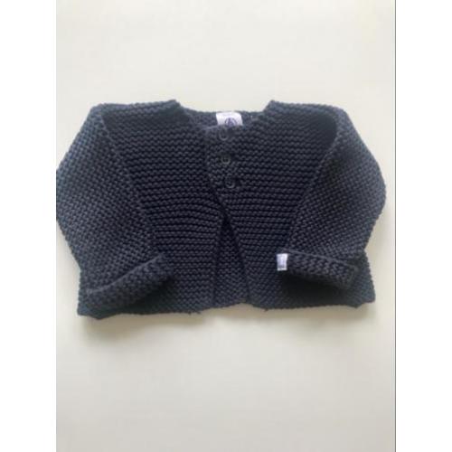 Klassiek vestje Petit Bateau donkerblauw 54 cm 0-3 maanden