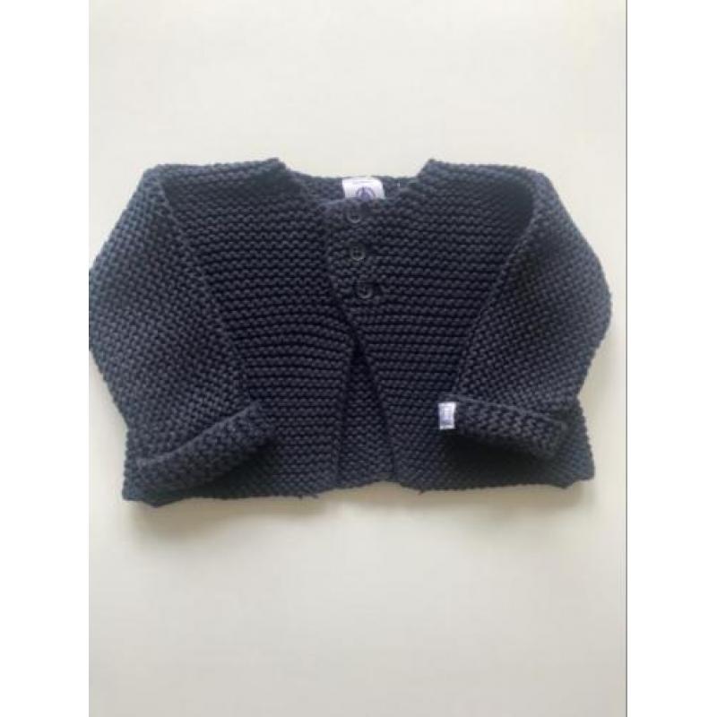 Klassiek vestje Petit Bateau donkerblauw 54 cm 0-3 maanden