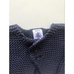 Klassiek vestje Petit Bateau donkerblauw 54 cm 0-3 maanden
