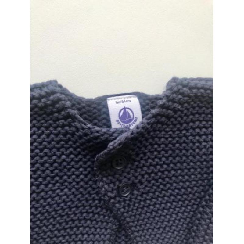 Klassiek vestje Petit Bateau donkerblauw 54 cm 0-3 maanden