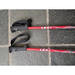 Leki Kinder wandelstokken rood. Uitschuifbaar tot 1,10m.