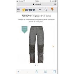 Fjallraven Bergtagen broek dames mt40, nieuw €359,- nu 240!
