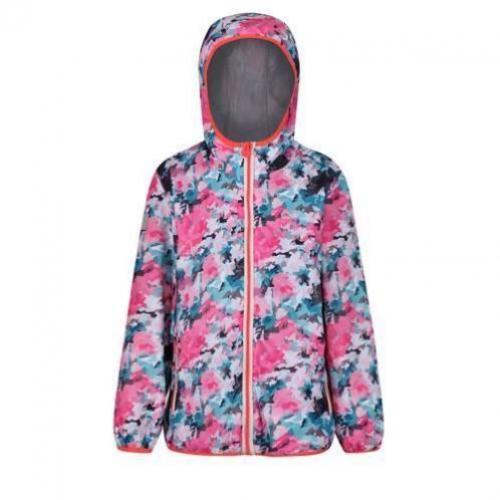 Regatta Printed Lever softshell jack roze (kids) maat 116
