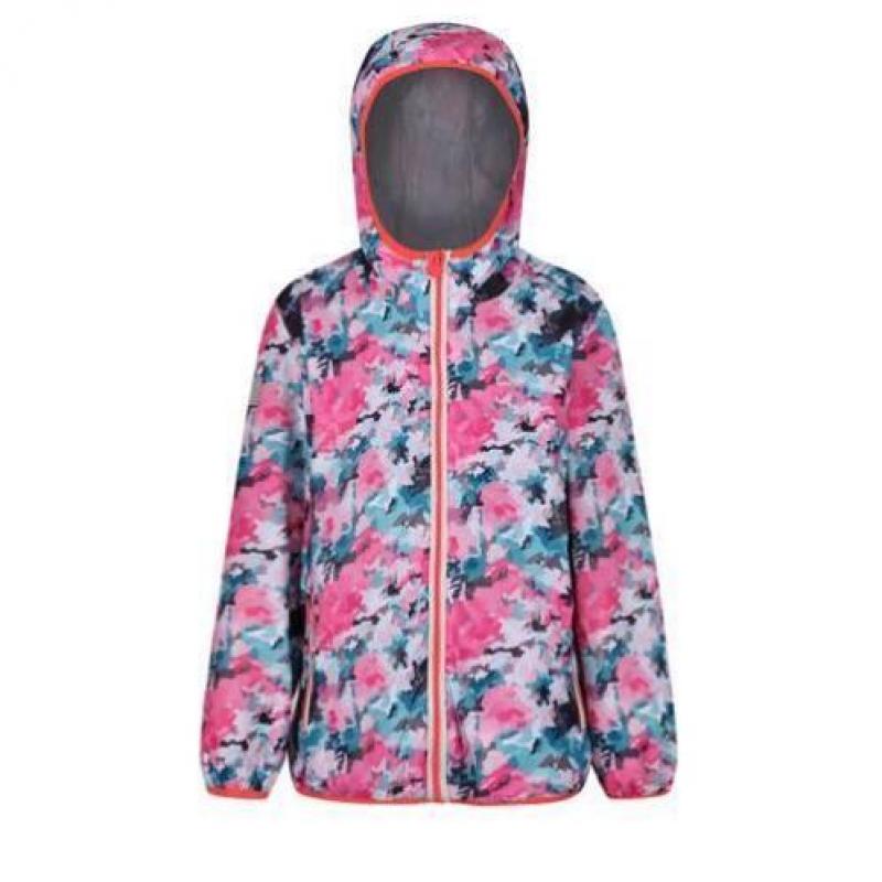 Regatta Printed Lever softshell jack roze (kids) maat 116