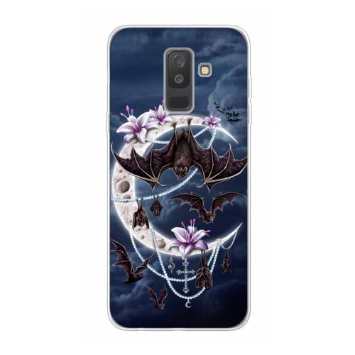 Vleermuizen Maan: Samsung Galaxy A6 Plus (2018) Transparant Hoesje